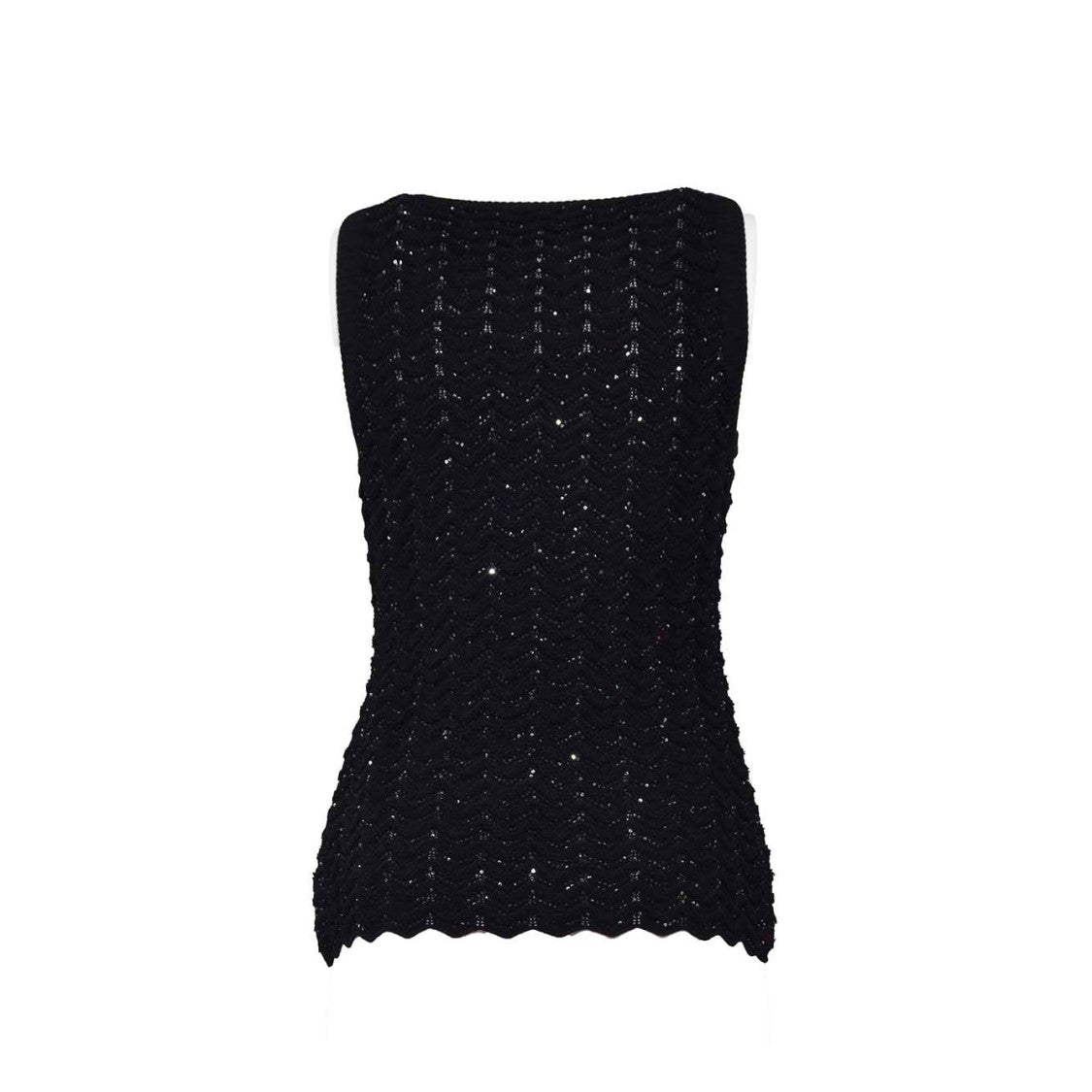 Missoni Black Viscose Tank Top With Sequins