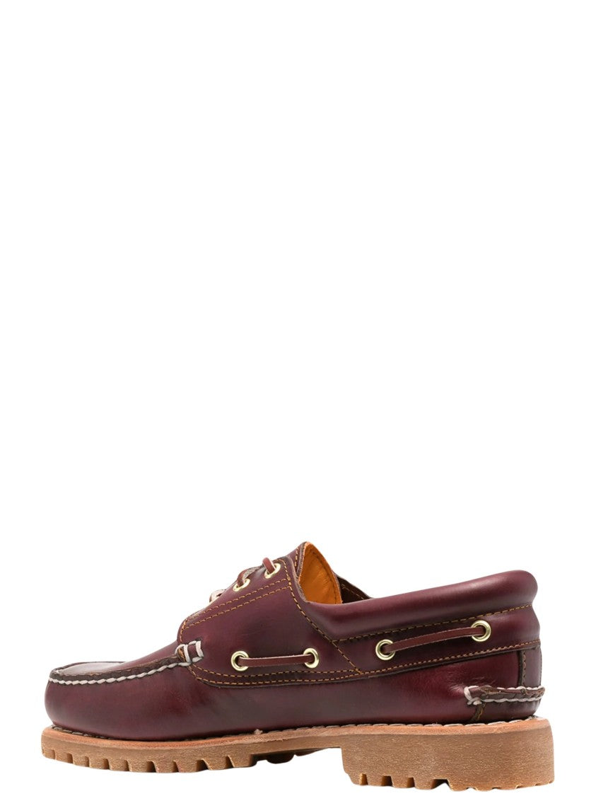 Timberland Burgundy Timberland 3-Eye Lug Leather Boat Shoe