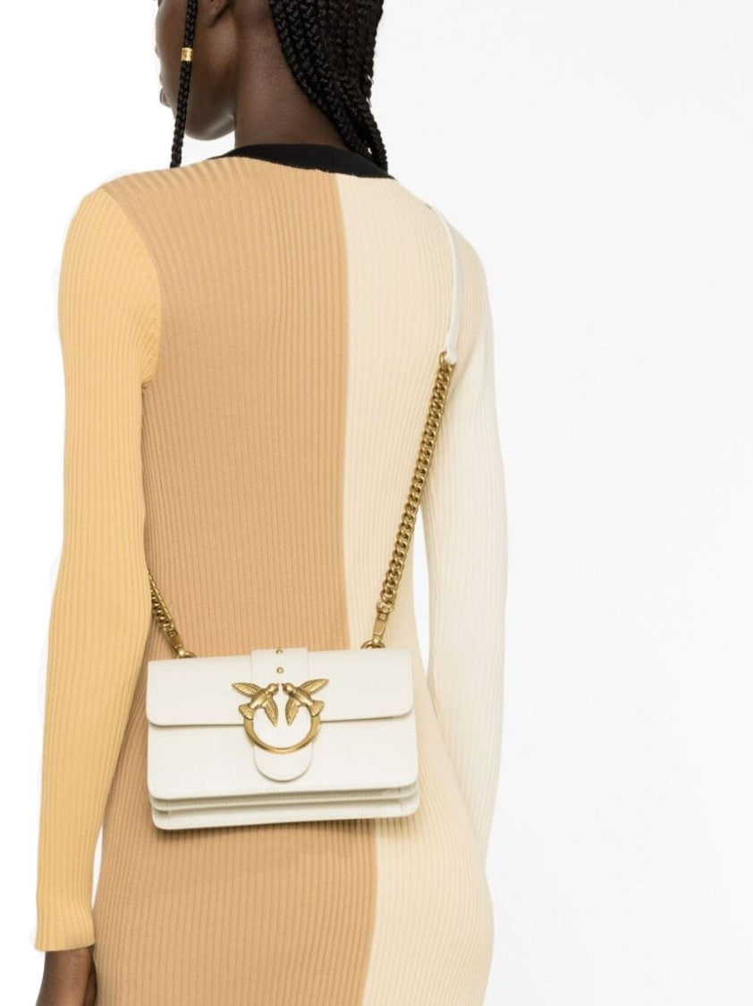 Pinko Leather Shoulder Bag With Elegant Design And Statement Hardware