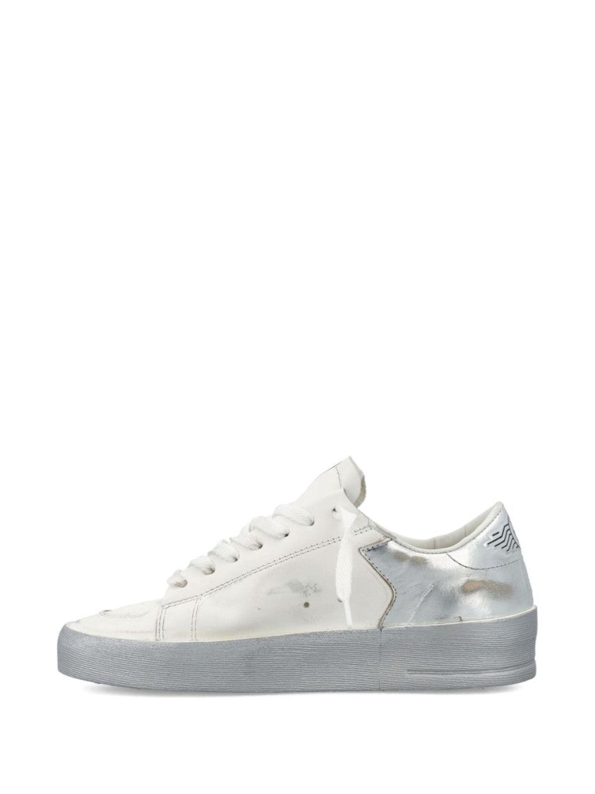 Golden Goose Low-Top Sneakers With Metallic Silver Star Detail