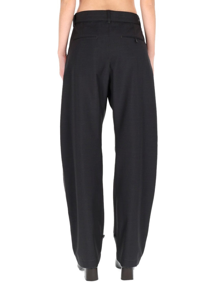 Lemaire Black Polyester-Blend Cropped Tailored Pants