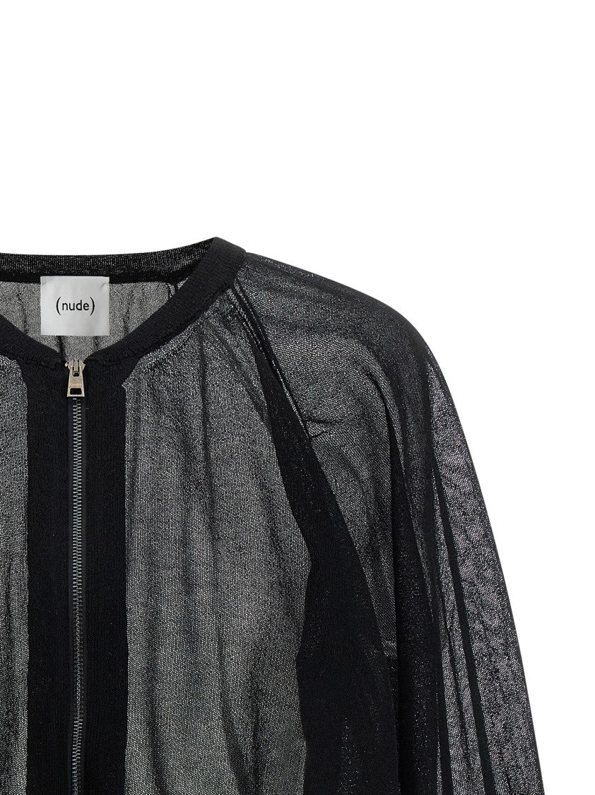 Nude Cardigan Bomber Jacket