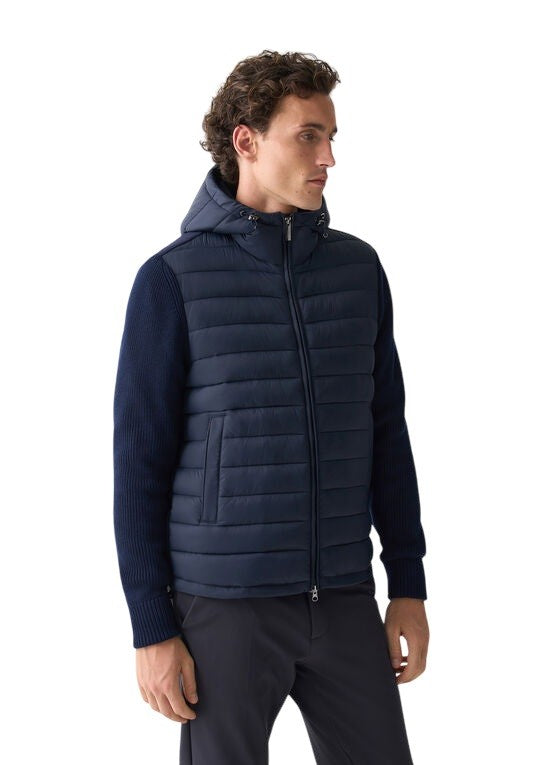 Colmar Blue Quilted Front Adjustable Hood Windbreaker
