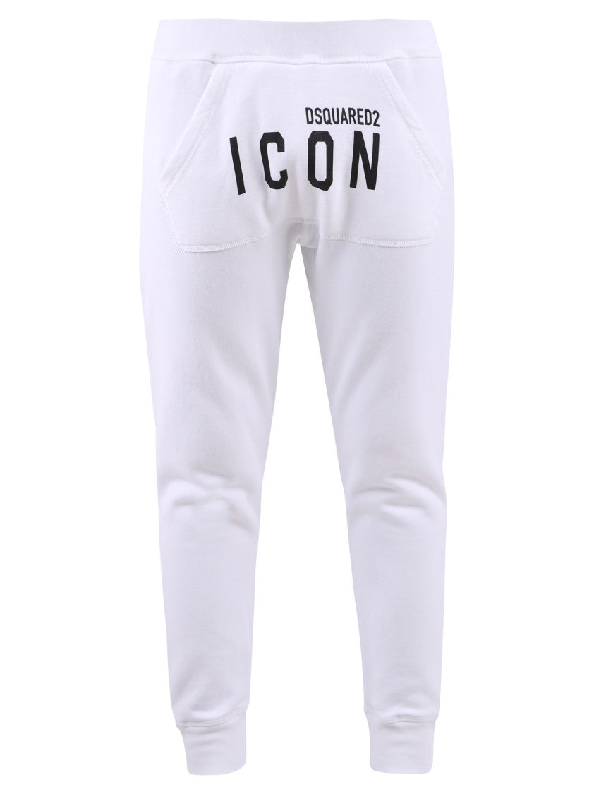 Dsquared2 White Printed Cotton Trousers