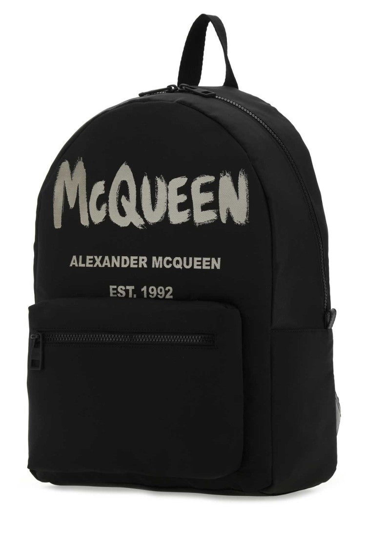 Alexander Mcqueen Black Canvas Metropolitan Backpack