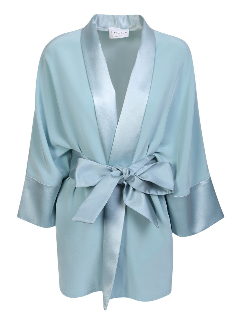 Chantal Lenoir Satin Duster Jacket With Open Front