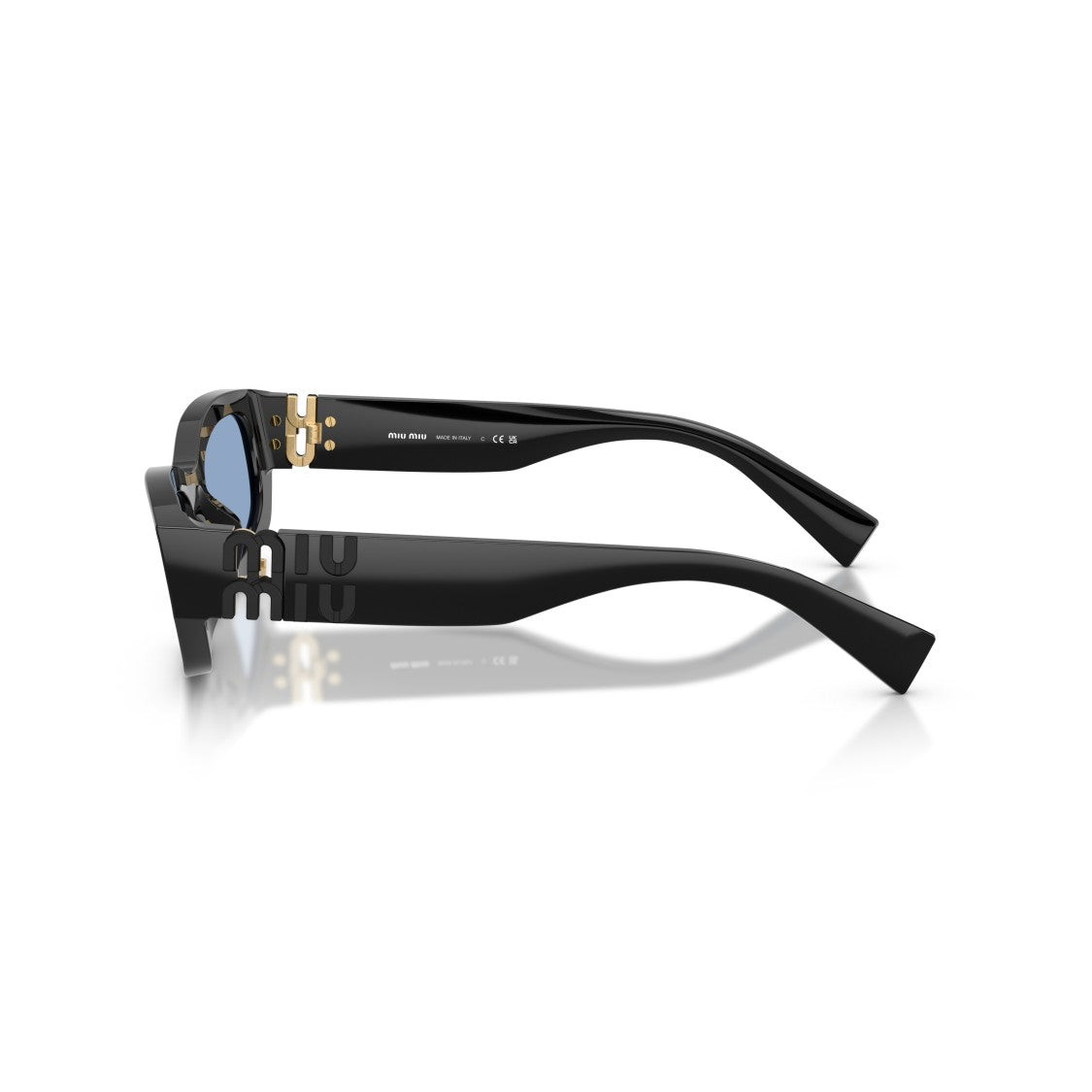 Miu Miu Rectangular Sunglasses With Blue-Tinted Lenses And Logo Detail
