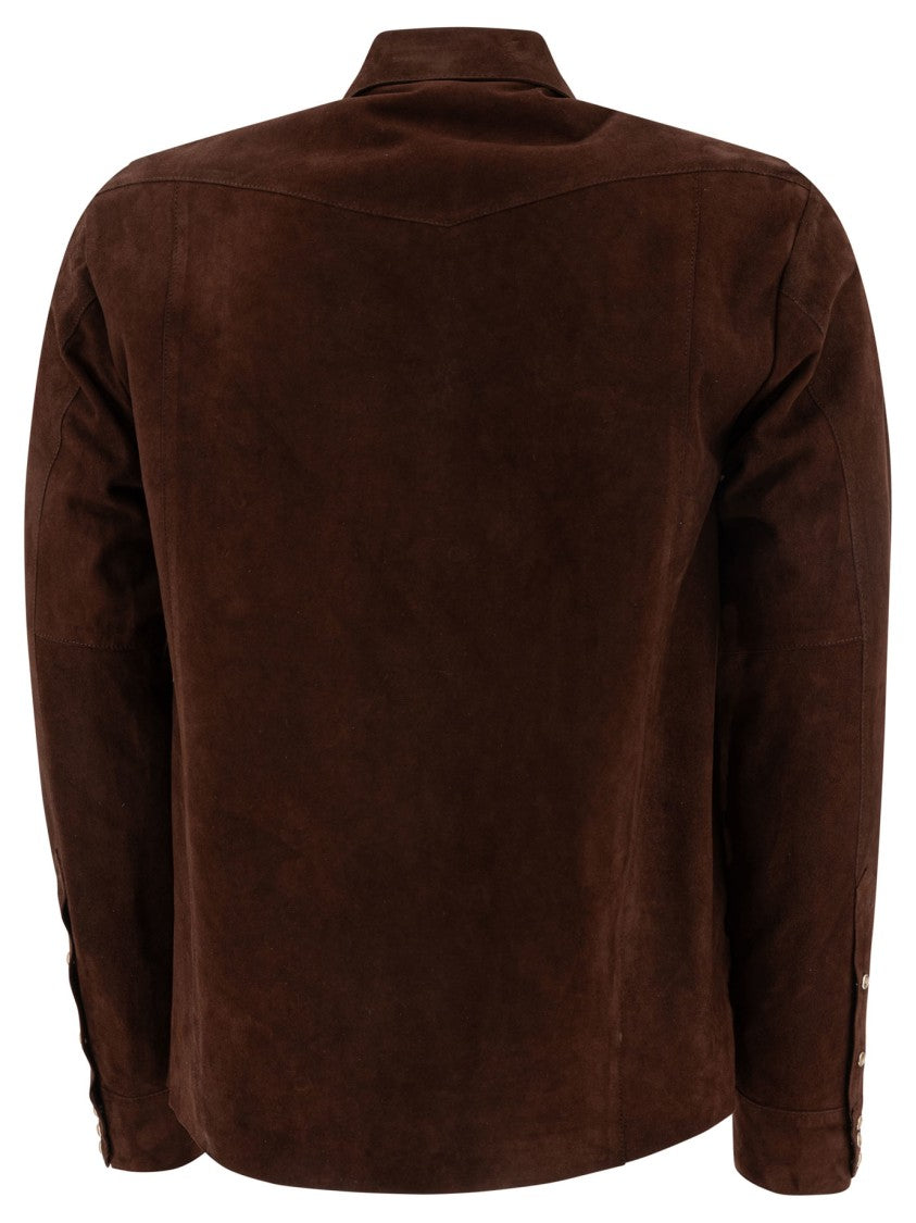 Tagliatore Brown Lamb Leather Jacket