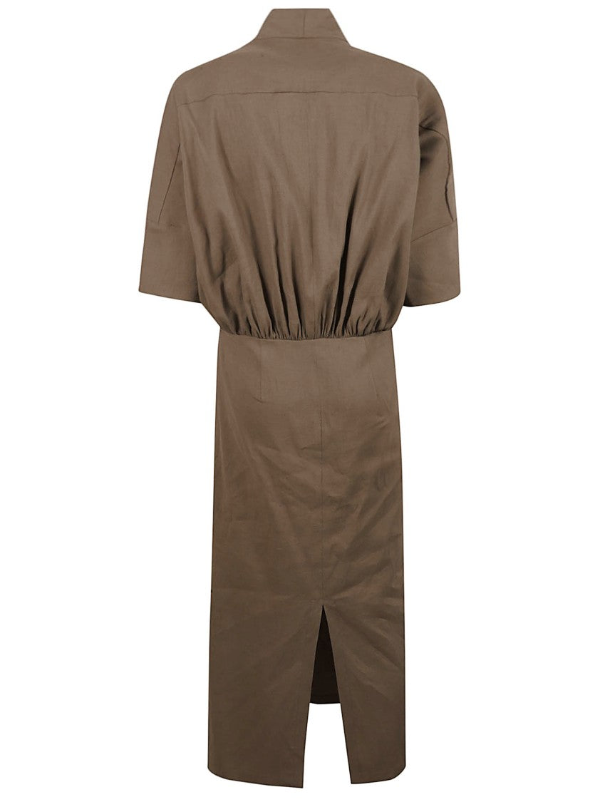 Fabiana Filippi Midi Dress With Deep V-Neckline