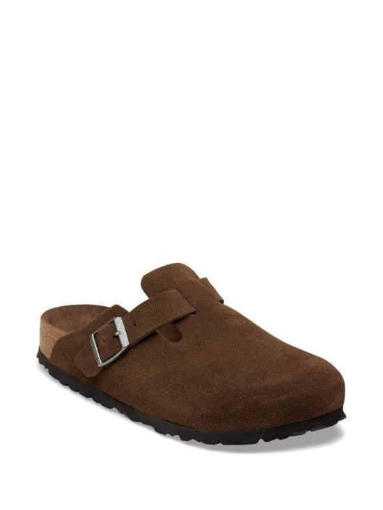 Birkenstock Suede Upper Slip-On Mule With Adjustable Buckle Strap