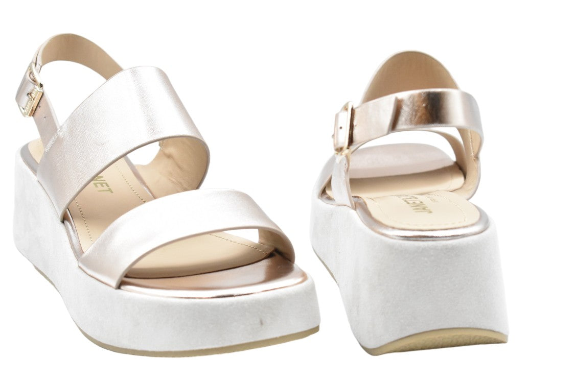 Janet & Janet Platino Laced Comfort Elegance Flat Shoes