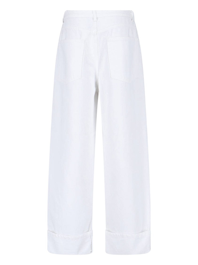 Róhe White Mid-Rise Straight-Leg Cotton Jeans