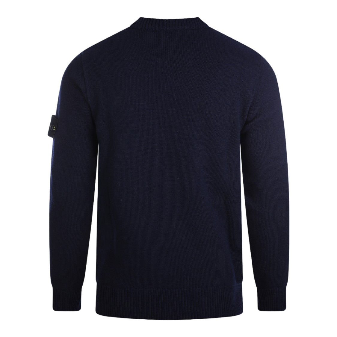 Stone Island Deep Navy Crew Neck Sweater With Ribbed Details