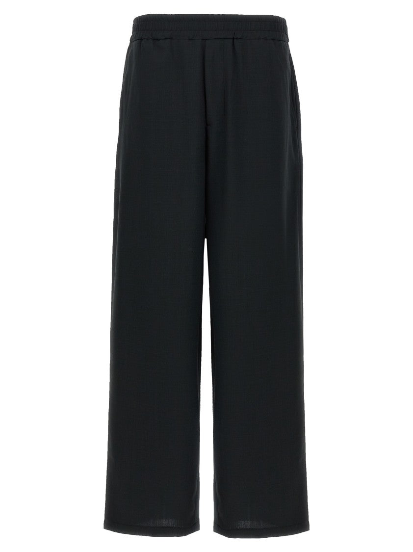 Ami Straight Wide-Leg Wool Trousers