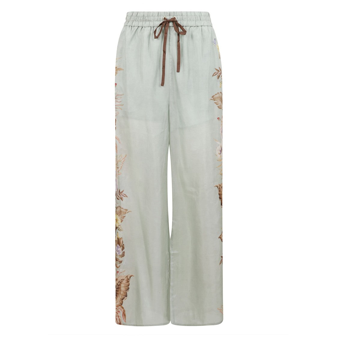 Zimmermann Wide Straight Leg Pants With Drawstring Waist