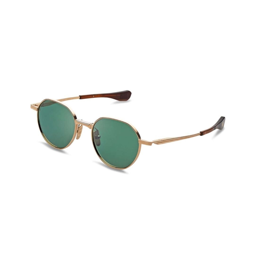 Dita Vers-One Geometric Gold-Tone Frame Sunglasses With Green-Tinted Lenses