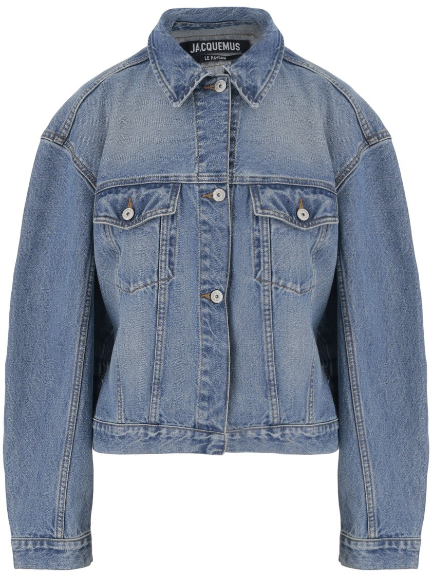 Jacquemus Denim Jacket With Classic Collar And Adjustable Hem