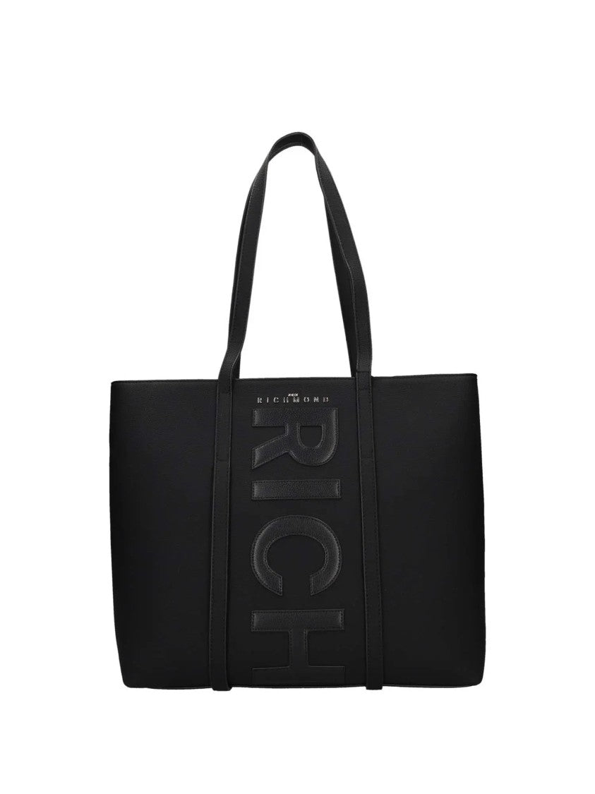 Richmond Structured Black Polyurethane Shopping Bag