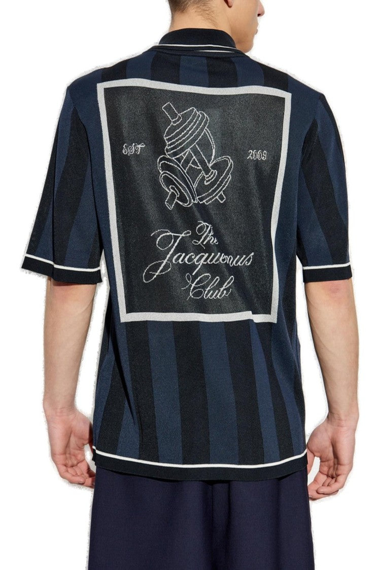 Jacquemus Striped Polo Shirt With Embroidered Details And Classic Collar