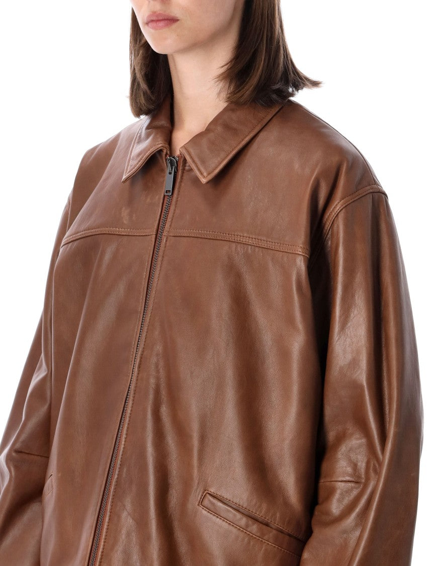Haikure Jocelyn Boxy Cropped Leather Jacket