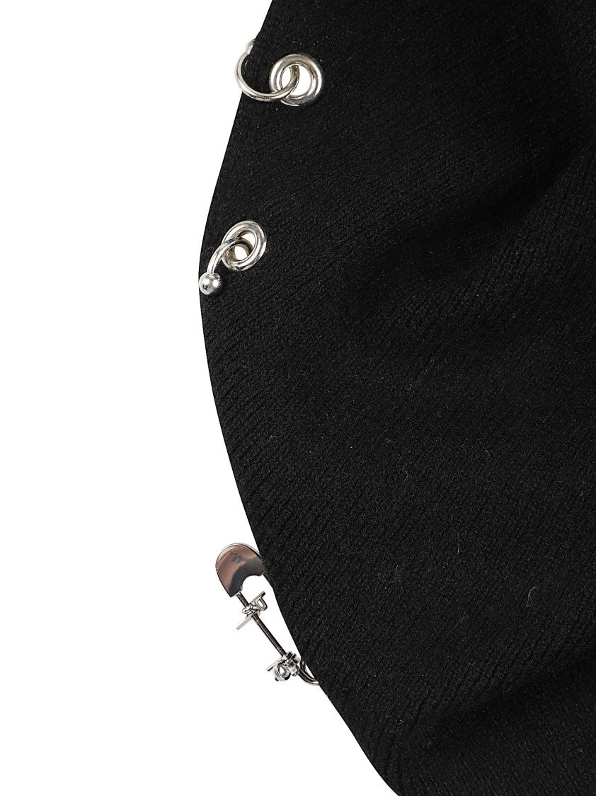 Pinko Wool Scarf With Eyelet And Safety Pin Embellishments