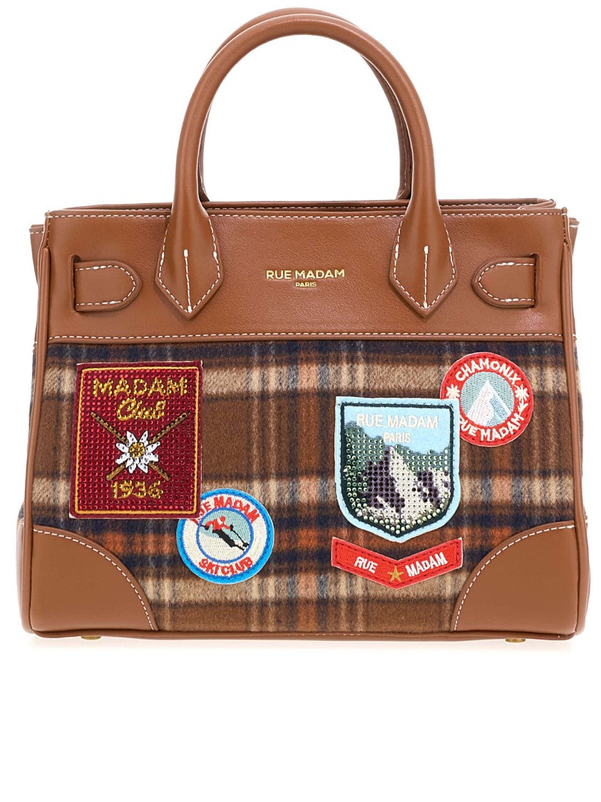 Rue Madam Paris Mini Tote Bag With Structured Silhouette And Embroidered Patches