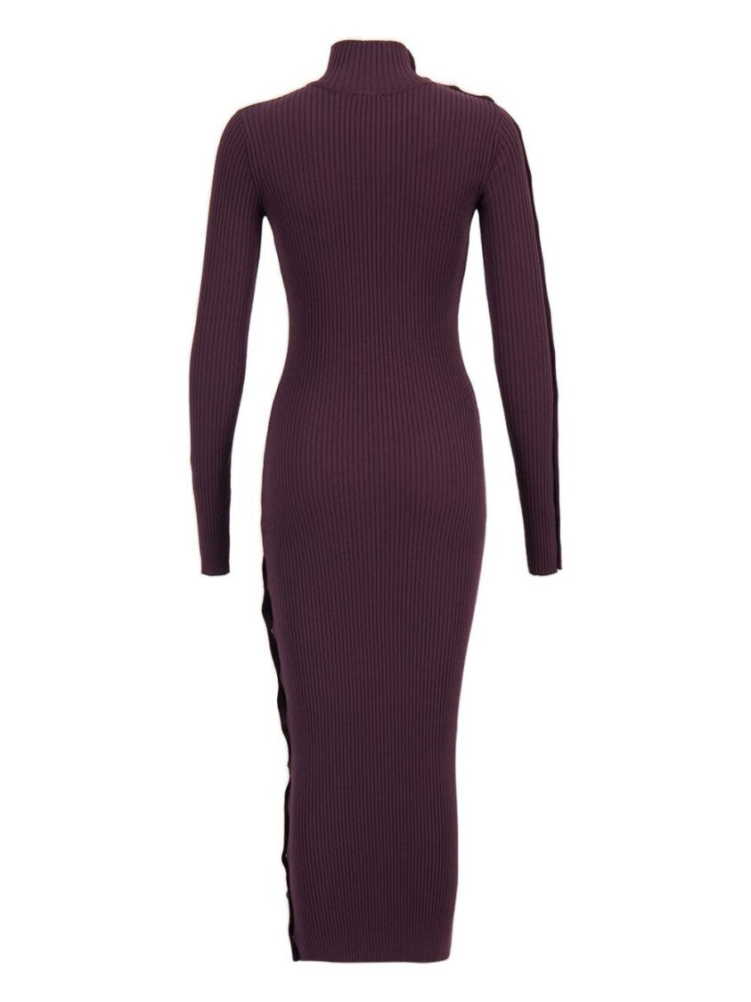 Courrèges Ribbed Midi Dress With Button Detail