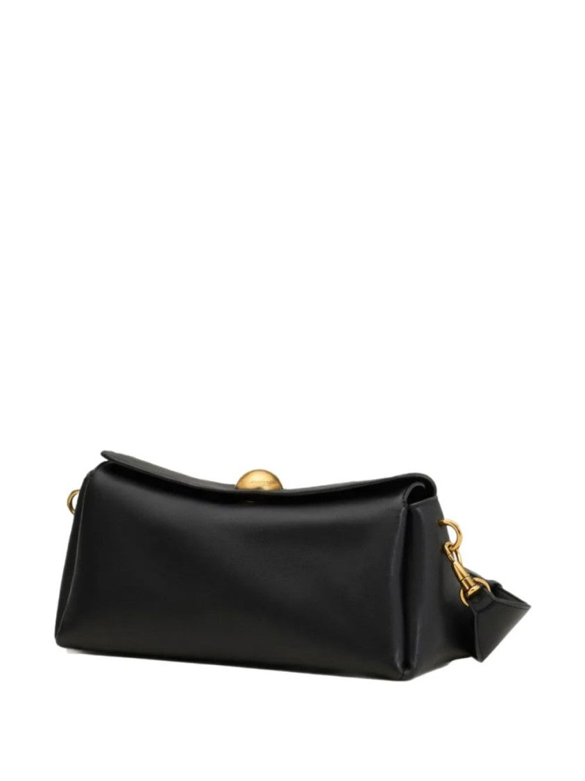 Ami Paris Black Calf Leather Brass Hardware Bag