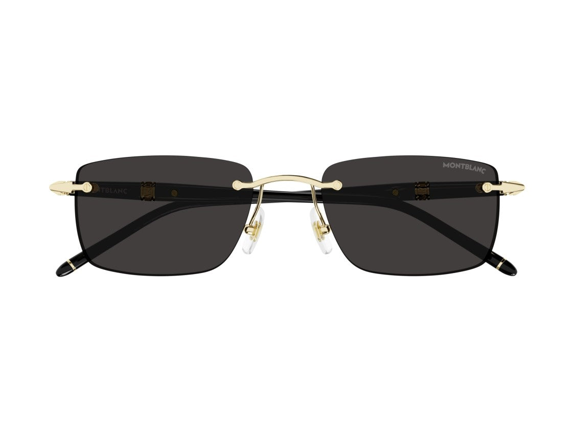Montblanc Gold Mb0344s Rimless Square Sunglasses