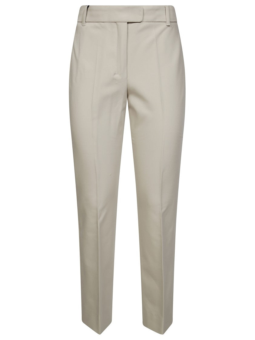 Max Mara Tailored Straight-Leg Cotton Pants With Structured Waistband