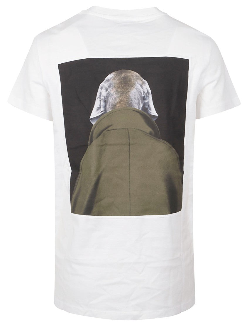 Max Mara White Short-Sleeved T-Shirt With Graphic Dog Print