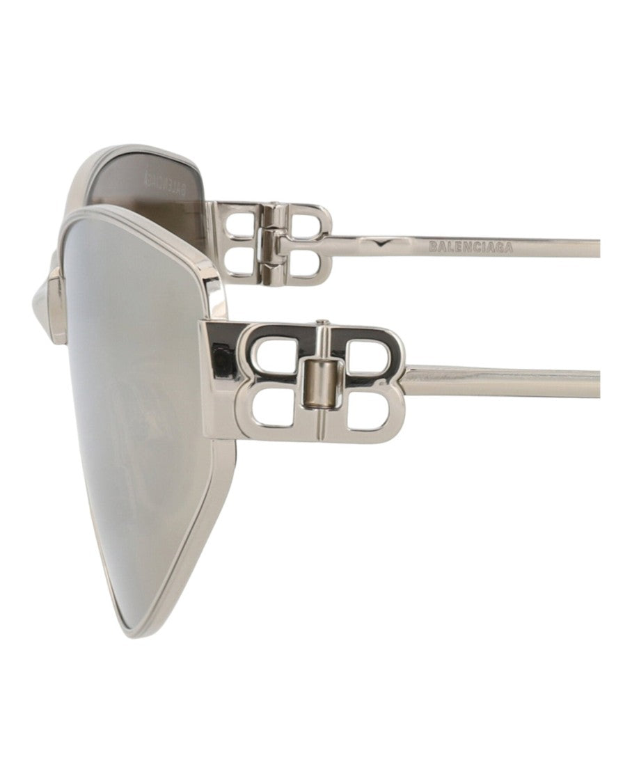 Balenciaga Cat Eye-Frame Metal Sunglasses With Distinctive Cutout Detail