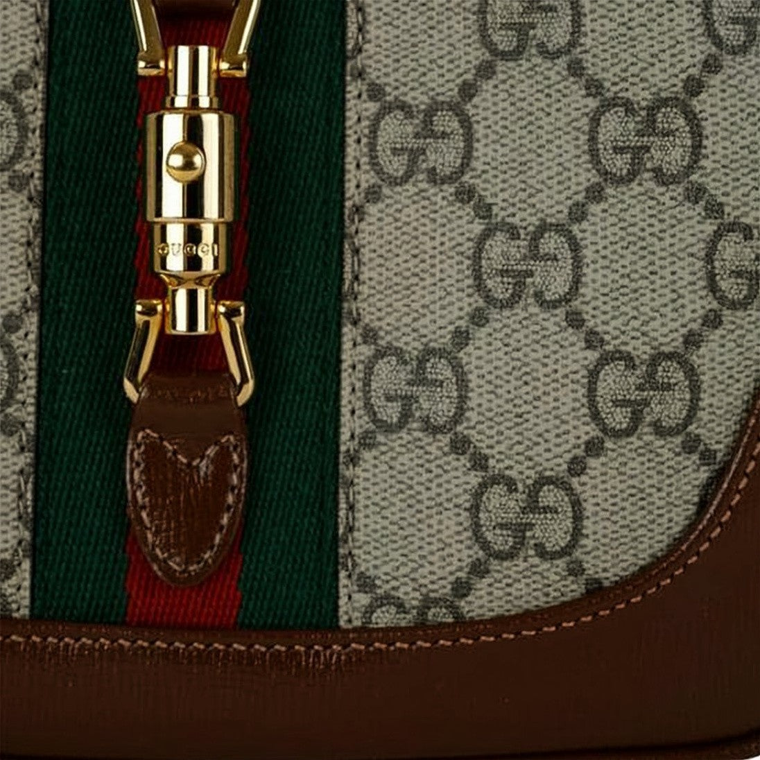 Gucci Mini Shoulder Bag In Classic Monogram Canvas With Leather Trim