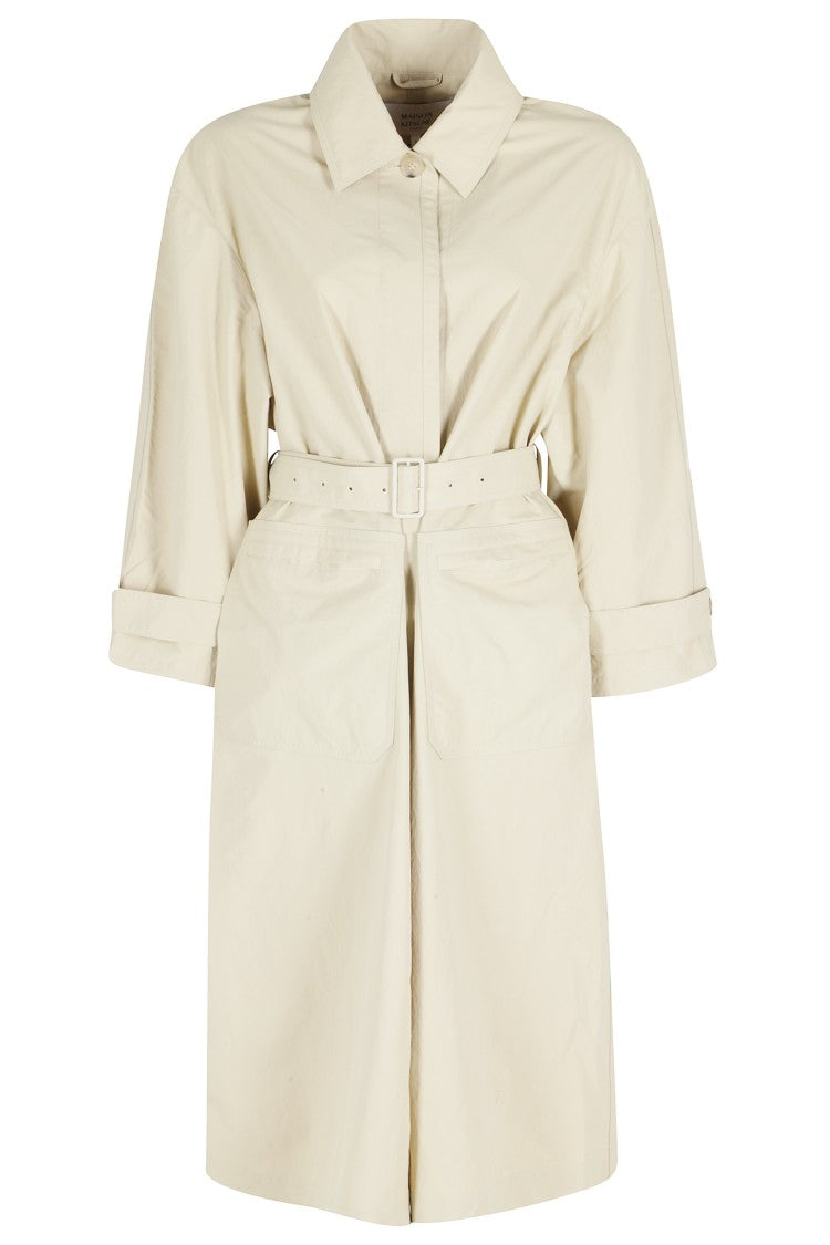 Maison Kitsuné Beige Belted Pocketed Polyamide Trench Coat