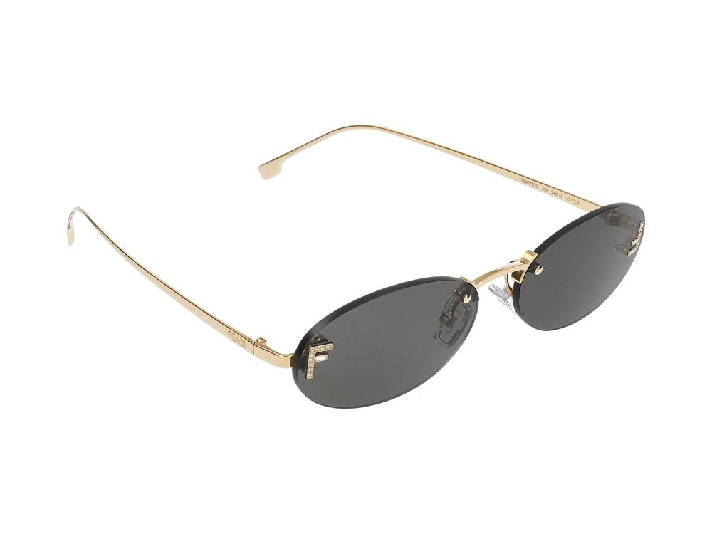 Maison Fendi Oval Rimless Sunglasses With Gold-Tone Accents