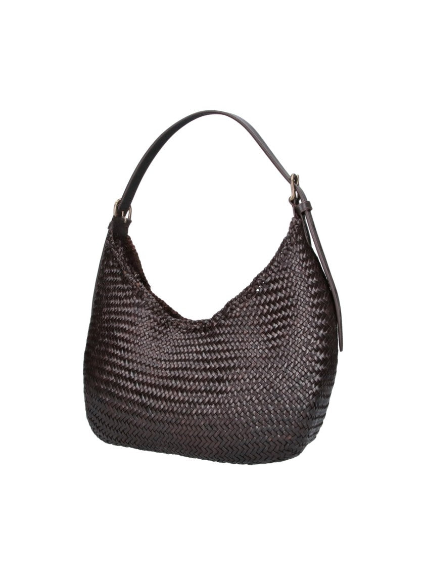 Dragon Diffusion Brown Luna Mezza Leather Shoulder Bag
