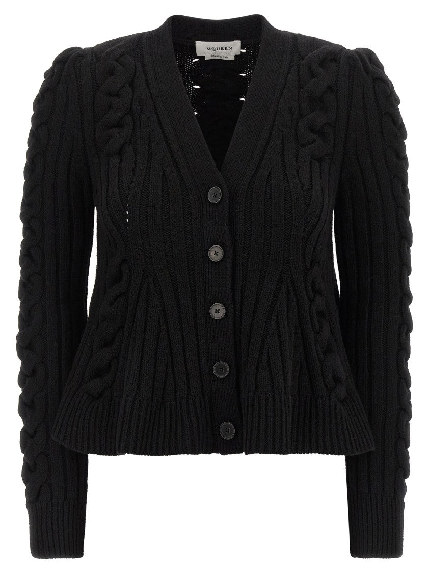 Mcqueen Braided Wool Cardigan