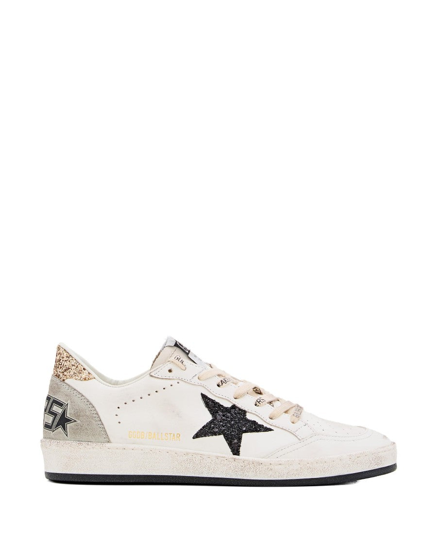 Golden Goose Ballstar White Sneakers With Black Star