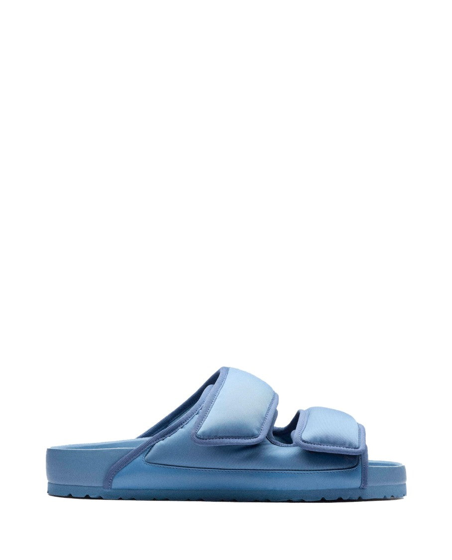 Birkenstock Padded Light Blue Slipper With Double Adjustable Band