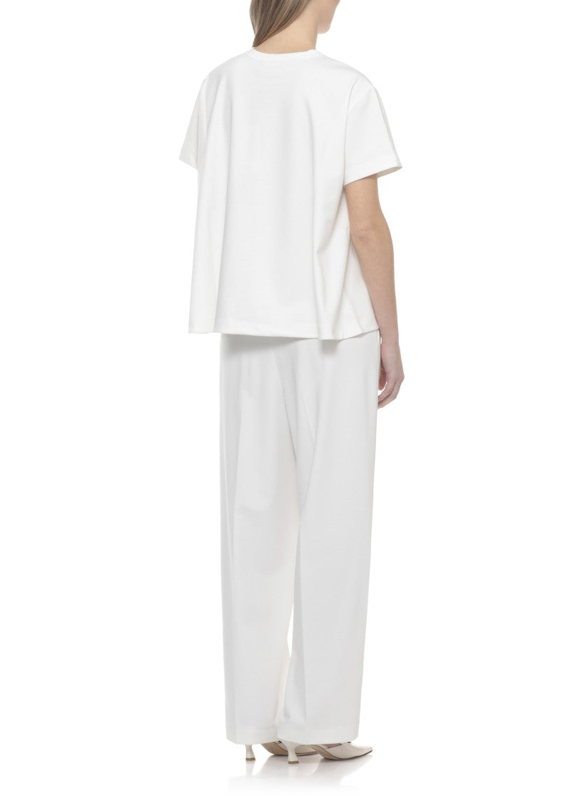 Fabiana Filippi White Lightpoint Detail Viscose T-Shirt