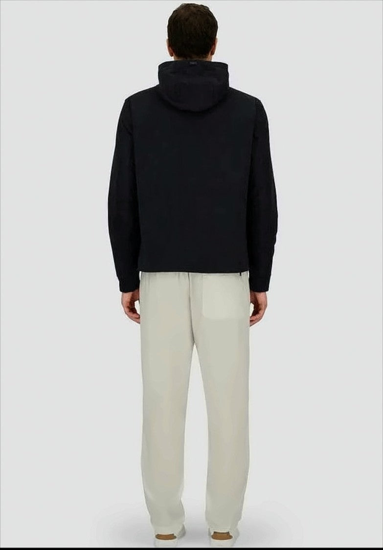 Herno Hooded Resort Jacket In Melange Suede