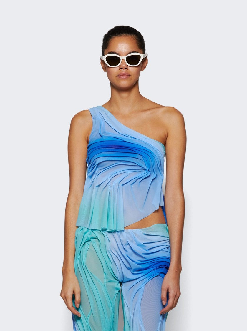 Di Petsa Wetlook One Shoulder Gradient Top Moonlight Gradient