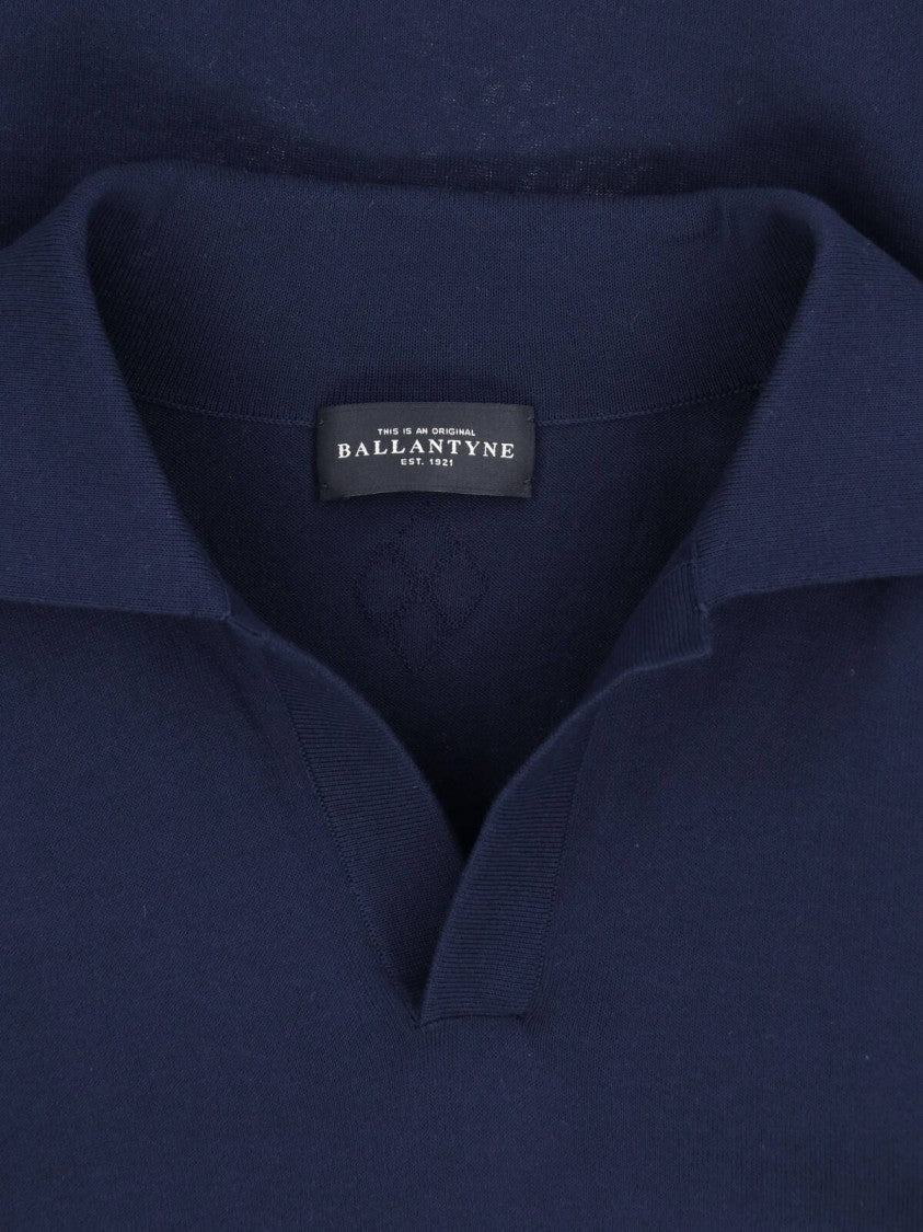 Ballantyne Navy Blue Classic Cotton Polo Shirt