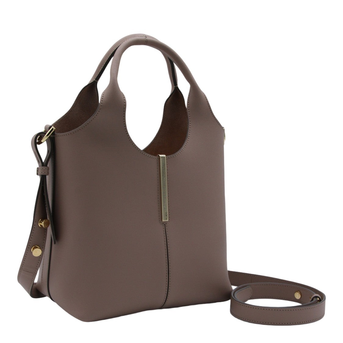 Tod's Structured Handbag With Gold-Tone Accent And Rounded Handle