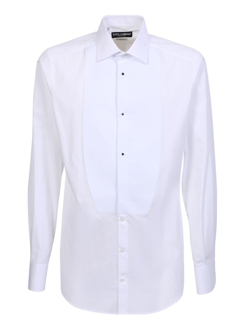 Dolce & Gabbana White Tailored-Cut Cotton Shirt