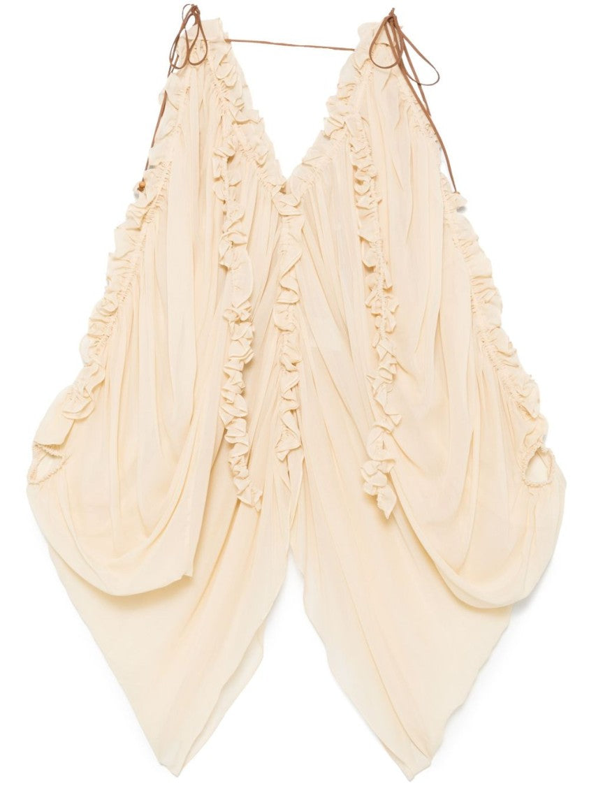 Zimmermann Draped Top With Ruffled Edges