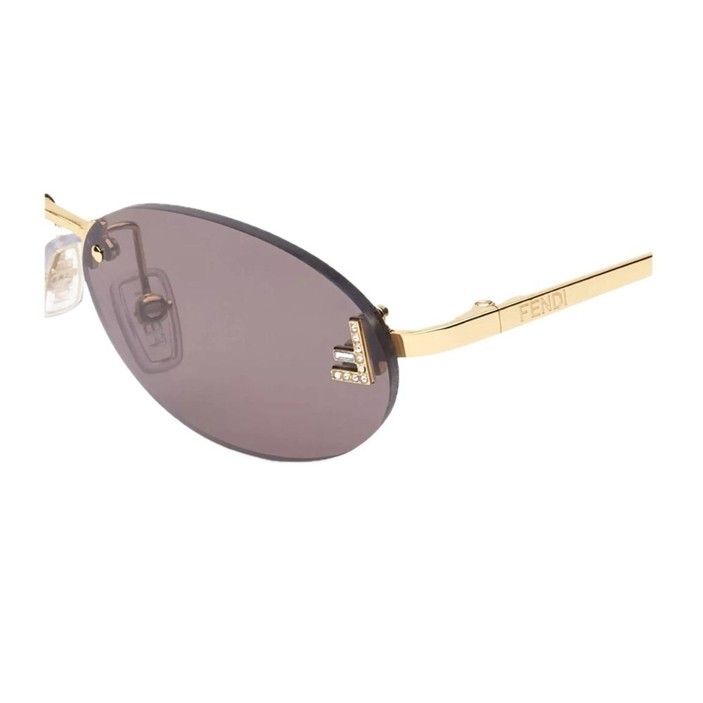 Fendi First Crystal Oval Rimless Sunglasses
