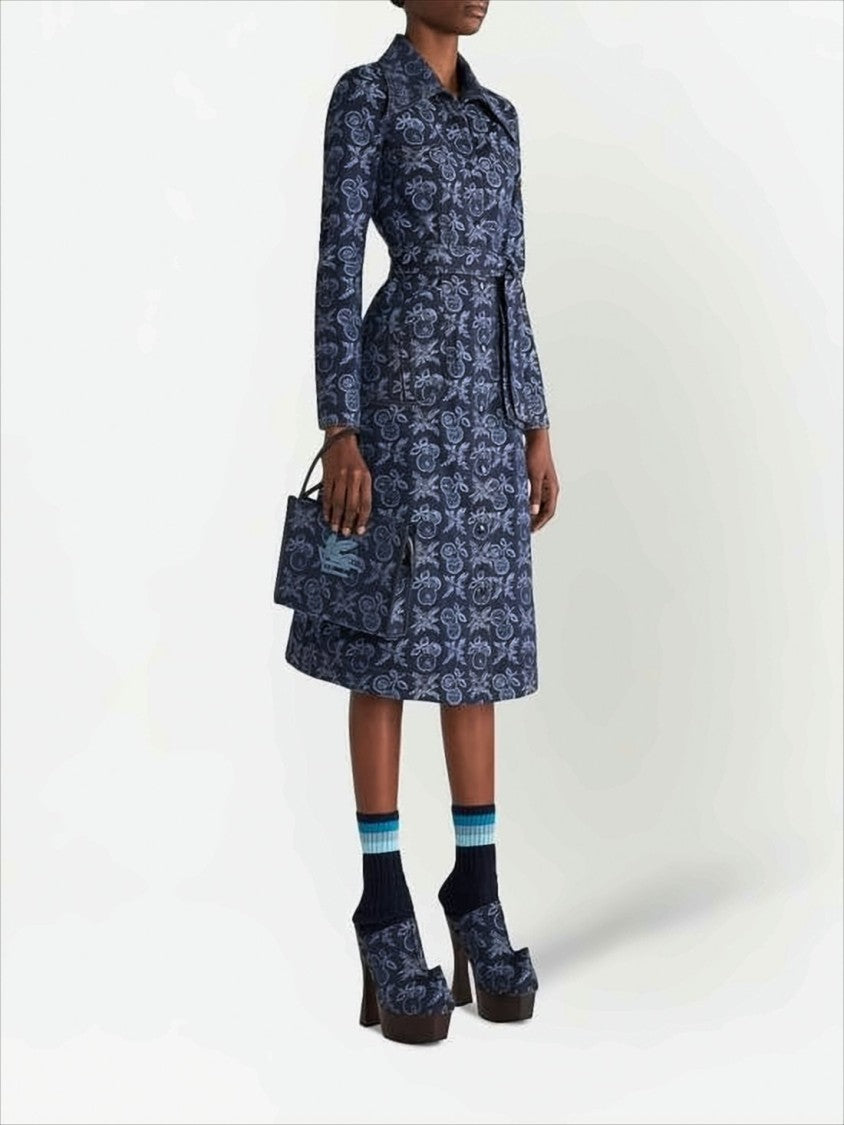 Etro Patterned Fabric Clutch