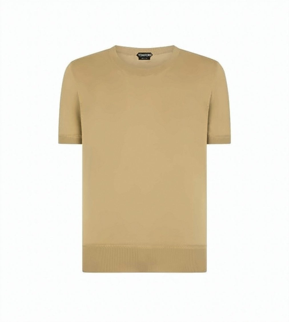 Tom Ford Short-Sleeved Cotton Knit Sweater With Ribbed Hem