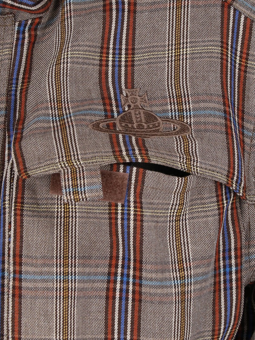 Vivienne Westwood Memphis Multicolor Check High Collar Viscose Jacket